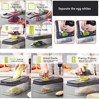 12 en 1 coupe-légumes multifonction de bonne qualité coupe-oignons de cuisine avec récipient séparateur d'oeufs