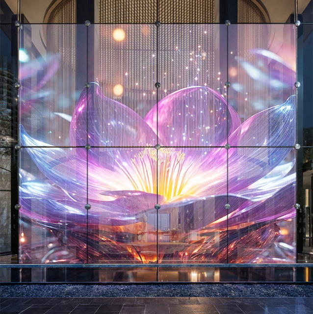 Indoor P3.91 Full Color Transparent LED Display for Retail Store Holographic Invisible Wall Media Screen Window Animation