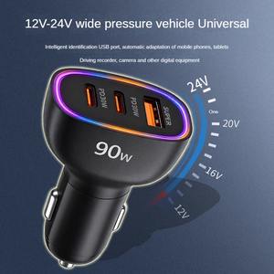 Автомобильное зарядное устройство 90 Вт, <span class=keywords><strong>3</strong></span> порта: 1xQC3.0 USB + 2xPD30W USB-C, быстрая зарядка, с подарочной коробкой для iPhone, iPad, планшетов - Product Image 6