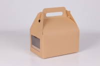 Caja de venta al por menor de papel Kraft, ventana transparente de embalaje para comida para llevar, almuerzo, pollo frito, patatas fritas, otros alimentos, tipo de carpeta