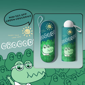 Mini paraguas ultraligero de bolsillo de mano de cinco pliegues Manual de apertura y cierre impermeable lindo estilo infantil - Product Image 5