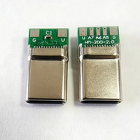 Conector USB Tipo-C 2.0 Macho con Placa PCB, Conector USB-C de 24 Pines para Soldar, para Cable de Datos y Cable de Carga DIY
