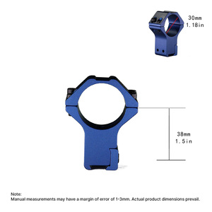 Anneaux de montage en aluminium BANGBANG - 30 mm, fixation à double vis pour rail de 11 mm, hauteur centrale de 1,5 pouce (bleu) - Product Image 3