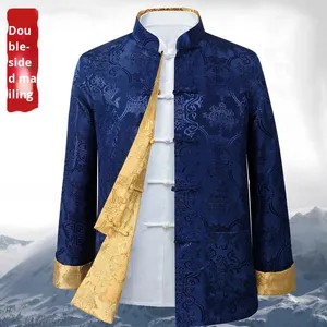 2026 nuovo vestito KJ Tang <span class=keywords><strong>stile</strong></span> <span class=keywords><strong>camicia</strong></span> cinese colletto tradizionale cinese abbigliamento cinese per gli uomini Kungfu Cheongsam Top Hanfu uomo - Product Image 2