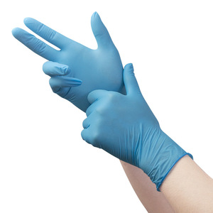 ChaoHu Nitrile Gloves Thickened <b>Powder</b> Free Acid Alkali Resistant Non Slip For Chemical Experiment Food Handling Blue Disposable - Product Image 2