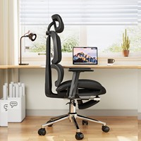 Chaise ergonomique confortable en maille avec accoudoirs réglables en hauteur, dossier pivotant, confort pour une longue utilisation assise, idéale pour la maison, le bureau, l'étude ou la chambre.