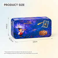 Kit artisanal Starlight Aura Astronomy House, maison miniature DIY, en métal et carton, avec éclairage LED, ornement de bibliothèque, décoration intérieure, cadeau