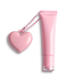 MLM customizable Glossy Clear Breathable <b>Lip</b> Glaze, Pink Soft Tube with Heart Mirror, Moisturizing High Pigment Vegan <b>Lip</b> Gloss - Product Image 4