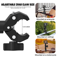 Support de fixation pour caméra sur guidon de moto/vélo avec vis 1/4 et rotule, adaptateur pour caméra d'action pour le vlogging