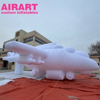 Hélicoptère gonflable blanc de décoration extérieure, avion gonflable géant pour des démonstrations d'événement