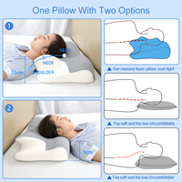 Prix usine OEM ODM Oreiller orthopédique ergonomique en mousse à mémoire de forme à contour cervical Marine/Personnage pour le confort du sommeil et le soutien du cou