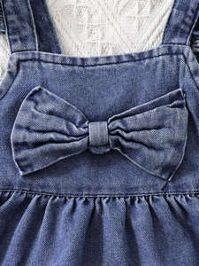 Abito estivo da ballo per bambini abito Casual da ragazza con fiocco in Denim lavabile per occasioni speciali di <span class=keywords><strong>età</strong></span> pari o inferiore a 13 anni - Product Image 3