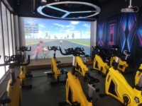 Simulateur de cyclisme virtuel immersif multi-joueurs intelligent pour compétition, idéal pour les salles de sport intelligentes et les centres de divertissement familial (FEC)