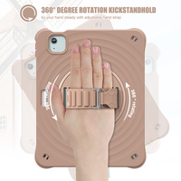Pour iPad Air 11 2024 dragonne réglable béquille rotative étui en silicone pour tablette avec bandoulière