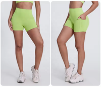 Séchage rapide femmes vêtements poche latérale sport Shorts chauds taille haute bout à bout court Gym Fitness Leggings Yoga Shorts pour les femmes