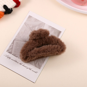 Pinza de Pelo Coreana de Peluche Colorida para Mujer, Diseño Semicircular de Estrella de Plástico de 10CM, Ecológica para Uso Diario y Regreso a Clases - Product Image 3