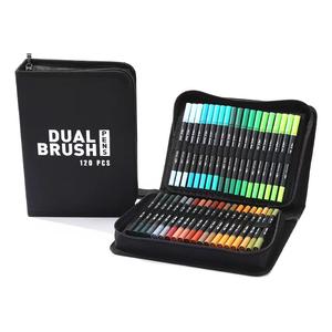 168 colori dual tip art <span class=keywords><strong>calligrafia</strong></span> disegno grafico acquerello fineliner pennarello pennarello set con custodia per penna in tessuto - Product Image 3