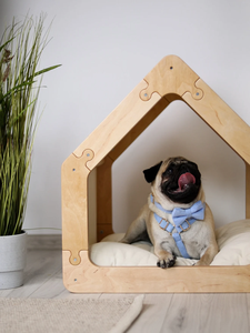 Cama Moderna y Elegante de Madera de Pino de Doble Capa para Mascotas, Litera Universal Tipo Princesa para Perros Pequeños y Gatos - Product Image 3