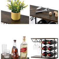 Porte-bouteilles de vin noir durable, porte-verres à vin personnalisable, base en bois et fer moderne, support suspendu pour accessoire de bar, décoration de restaurant
