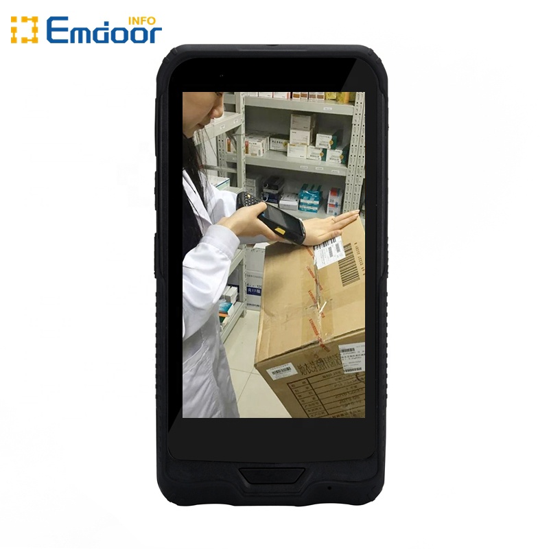 Emdoor 6 дюймов Android 8,1 прочный КПК 2D сканер штрих-кода NFC Wi-Fi, Bluetooth, GPS, 5000 мАч съемный аккумулятор