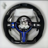 Volant en fibre de carbone à LED avec bande bleue pour BMW Série 3, Série 5, F10, F30, F90, F01, F12, M3, M6, E90, Z4, X1, X6 - Vente chaude