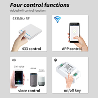 Interrupteur intelligent Wi-Fi SIXWGH RF compatible Alexa/Google Home, relais 10A, fonction minuterie à distance 433 MHz, interrupteurs muraux vocaux pour la maison