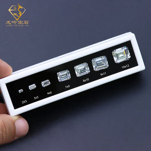 Pierres précieuses synthétiques de haute qualité T set Cz pierres précieuses par ensemble 10 tailles Square Asscher cut zircone cubique pour la vérification des couleurs - Product Image 2