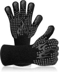 Gants de barbecue, gants de four, gants de grillade - 1472 ℉   Gants de four résistants à la chaleur extrême avec doigts - Product Image 1