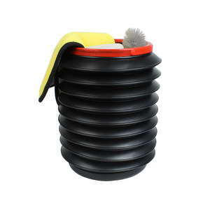 ถังขยะในรถยนต์ 4 ลิตร แบบพับได้ ยืดหดได้ สำหรับใช้ในรถยนต์ วัสดุ PVC สีดำ - Product Image 2