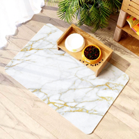 Tapis de sol carré en diatomite de luxe, absorbant l'eau et à séchage rapide, imprimé, pour salle de bain, toilettes, cuisine, entrée, porte