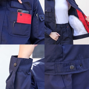Veste <span class=keywords><strong>de</strong></span> <span class=keywords><strong>travail</strong></span> en coton à manches longues pour <span class=keywords><strong>homme</strong></span>, fermeture éclair, uniforme d'usine, résistante à l'usure et aux taches, personnalisable, printemps-automne - Product Image 2
