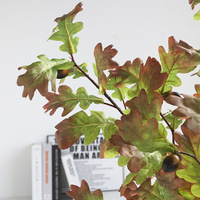 Feuilles de chêne artificielles de couleur d'automne tiges d'automne pour la décoration de mariage à la maison