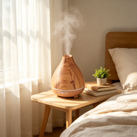 Diffuseur d'arômes ultrasonique à grain de bois 300 ml, machine à parfum aux huiles essentielles, veilleuse LED, humidificateur d'aromathérapie domestique