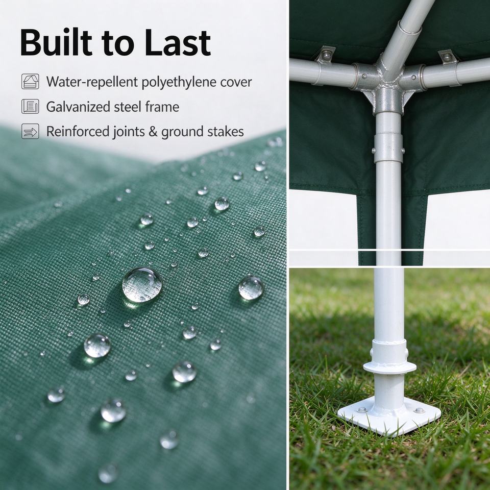 Steel Outdoor Carport Parking Shelter Sunshade Tent Portable Garage ...