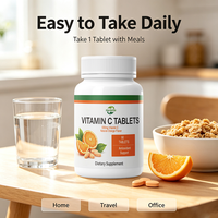 Complément alimentaire en comprimés de vitamine C 500 mg, saveur naturelle d'orange, antioxydant, soutien immunitaire, 90 unités, végétalien, sans gluten