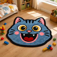 Karpet Custom Bermerek Bentuk Tidak Beraturan Motif Kartun Cetak Desain Y2k Karpet Area Lembut Penyerap Air Alas Dekorasi