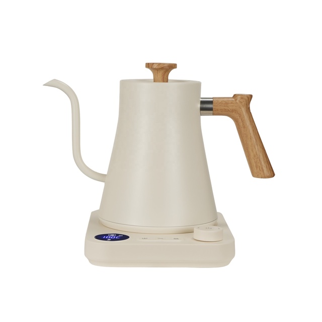 Variable Temperature Electric Gooseneck Kettle Stainless Steel Pour Over Coffee Kettle with Digital Base and Keep Warm Function