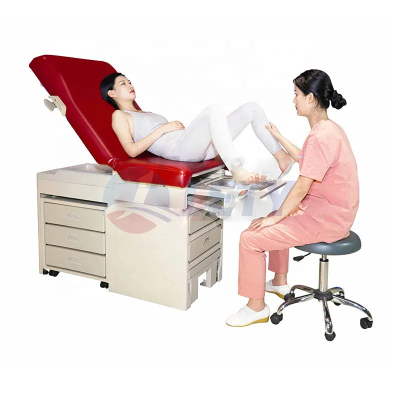 Çok fonksiyonlu obstetrik jinekoloji kliniği hastane muayene yatağı/çekmeceli masa
