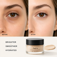 Crème Contour des Yeux Végane Anti-Cernes et Anti-Rides à Double Action Protéinée, au Rétinol, Vitamine C et Niacinamide, Marque Blanche
