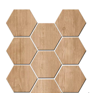 Autocollant mural hexagonal en <span class=keywords><strong>bois</strong></span> grainé SXP, auto-adhésif, imperméable, carrelage mural décoratif, revêtement mural DIY - Product Image 1