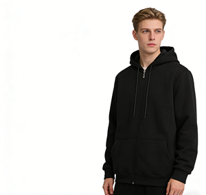 Chaqueta con <span class=keywords><strong>Capucha</strong></span> y Cremallera de Mezcla de Algodón y Poliéster de 350 g, Gruesa, para Primavera y Otoño, <span class=keywords><strong>Sudadera</strong></span> Informal para Hombre, Venta al por Mayor. - Product Image 4