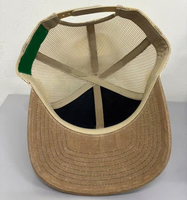 Casquette Trucker 6 Panneaux Haute Performance Personnalisée en Toile de Coton Cirée Structurée avec Logo Tissé Réglable