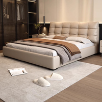 Lit double minimaliste italien, meubles de luxe pour chambre principale