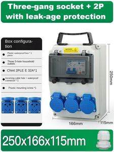 3x10A Socket + 2P RCD <b>Box</b>, Support customization. Contact customer service for a quote - Product Image 2