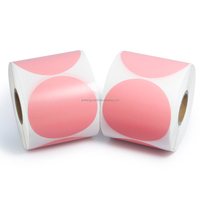 Cercle de couleur rose 60x60mm 500 pièces rouleau d'étiquettes autocollants de transfert thermique rond merci cercle autocollant rond