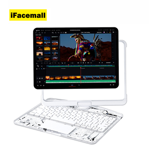 Ifacemall TPU + PC + PU Da <span class=keywords><strong>Bluetooth</strong></span> 360 xoay bàn phím máy tính bảng bìa cho iPad Pro 11inch 2018 2020 2022 không dây Bàn phím trường hợp - Product Image 1