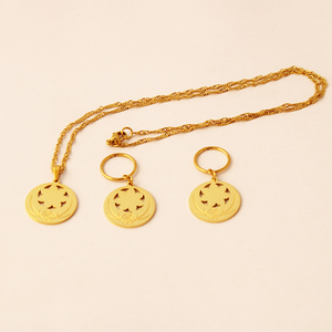 24K chapado en oro Kiribati Hawaii Pohnpei Guam estilo collar pendiente conjuntos de joyería para regalo de boda - Product Image 2