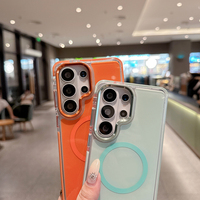 Nouveautés : Coque de téléphone magnétique sans fil anti-collision avec cadre métallique pour appareil photo, compatible Samsung S26 S25 Ultra A36 A57 A17 A26