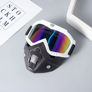 Masker Sepeda Modular dengan Kacamata & <span class=keywords><strong>Filter</strong></span> Mulut yang Dapat Dilepas untuk Helm Sepeda Motor Open Face-Olahraga Bersepeda Luar Ruangan - Product Image 1