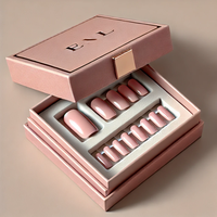 Boîtes d'emballage en carton rigide recyclé écologiques personnalisées, doublées d'éponge, couleur personnalisée, boîte de luxe fantaisie pour faux ongles